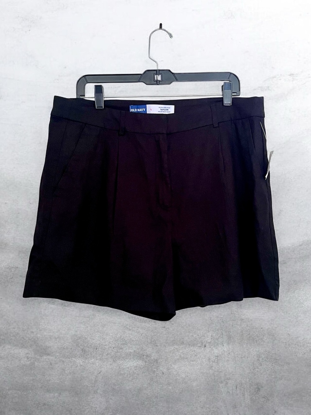 Old Navy Black Pleated Linen Women's Shorts Size L